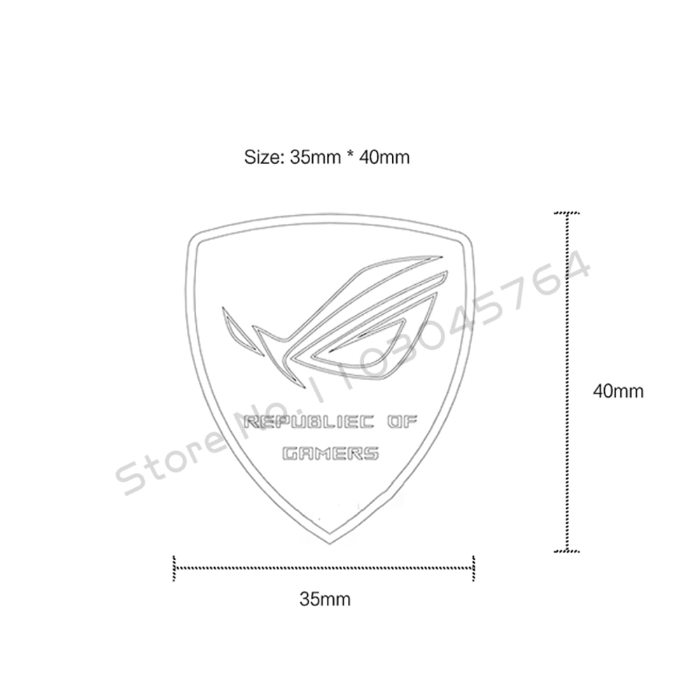 ROG Logo Computer Case Aluminum Sticker Gamer Belief Label PC MOD Part BlackWhite 1