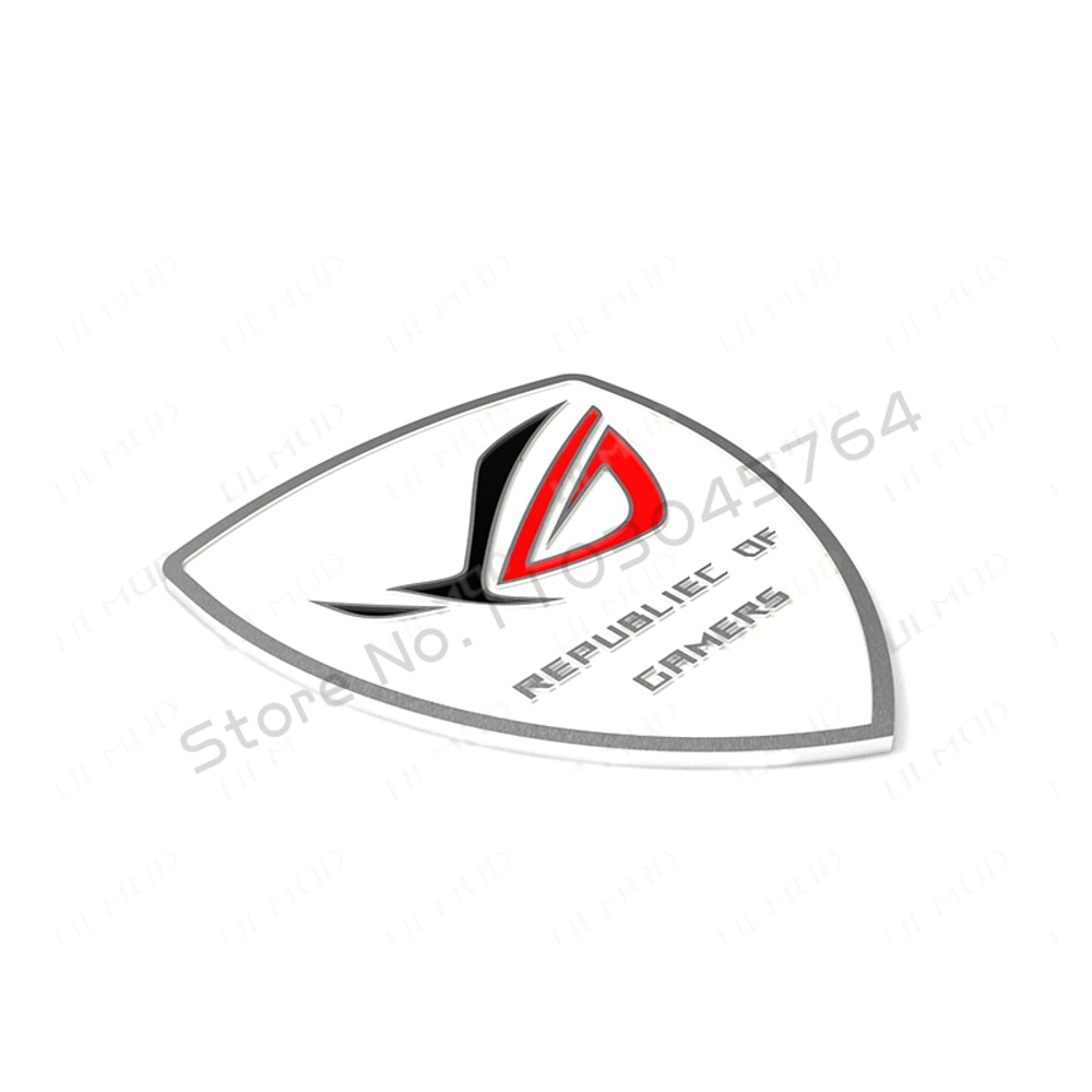 ROG Logo Computer Case Aluminum Sticker Gamer Belief Label PC MOD Part BlackWhite 2