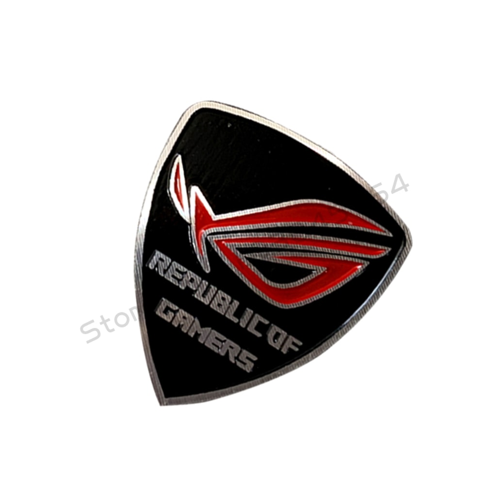 ROG Logo Computer Case Aluminum Sticker Gamer Belief Label PC MOD Part BlackWhite 3