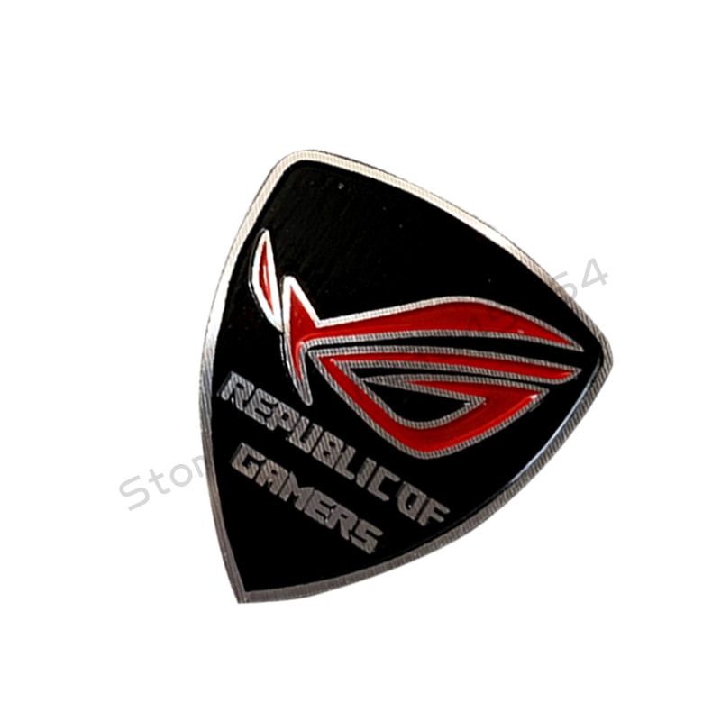ROG Logo Computer Case Aluminum Sticker Gamer Belief Label PC MOD Part BlackWhite 3
