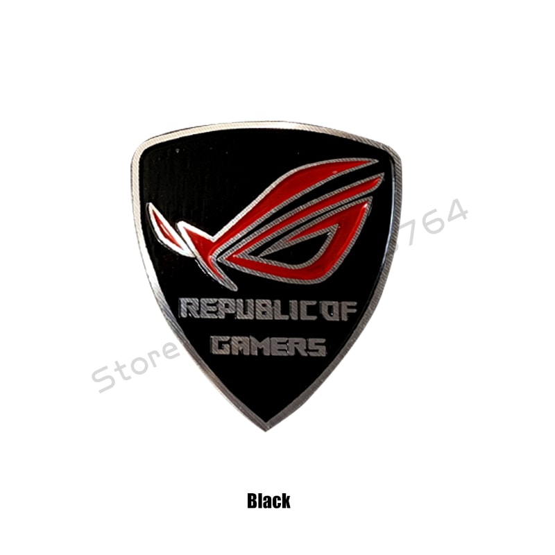 ROG Logo Computer Case Aluminum Sticker Gamer Belief Label PC MOD Part BlackWhite 6