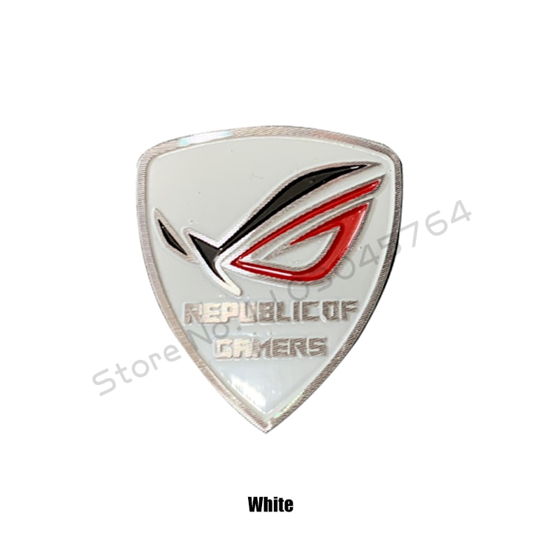 ROG Logo Computer Case Aluminum Sticker Gamer Belief Label PC MOD Part BlackWhite 7