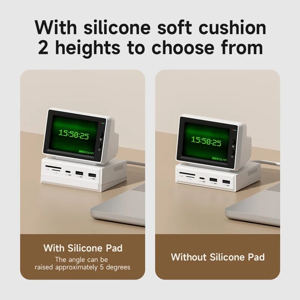 Mini Screen, Mini PC CPU RAM, HDD Data Monitor, Sub Screen with USB C Hub for MacBook