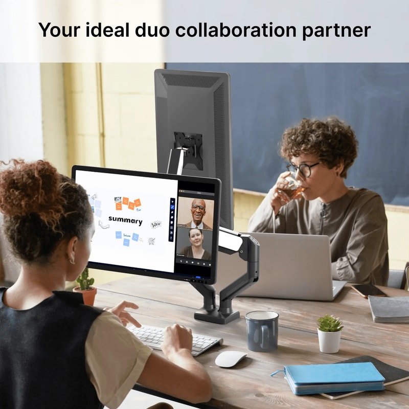 Effortless Installation Dual Monitor Mount CClamp Grommet Mount Monitor Stand Desk For Computer 4