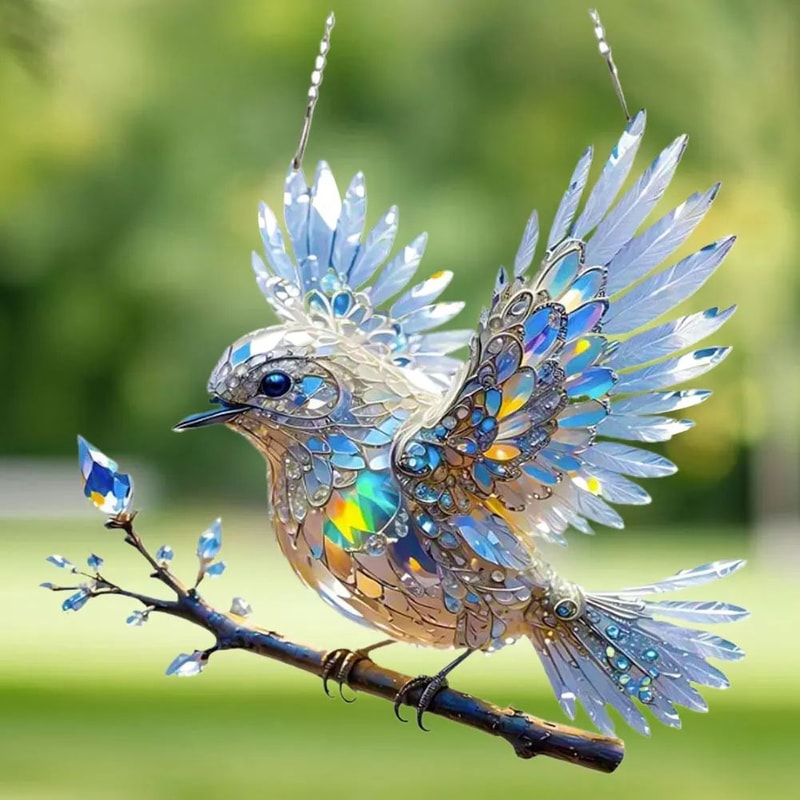 Colorful Glass Bird Ornament 1