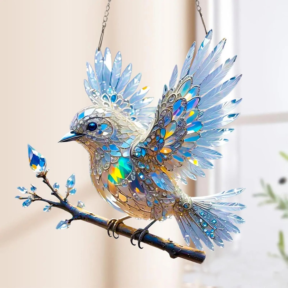 Colorful Glass Bird Ornament 3