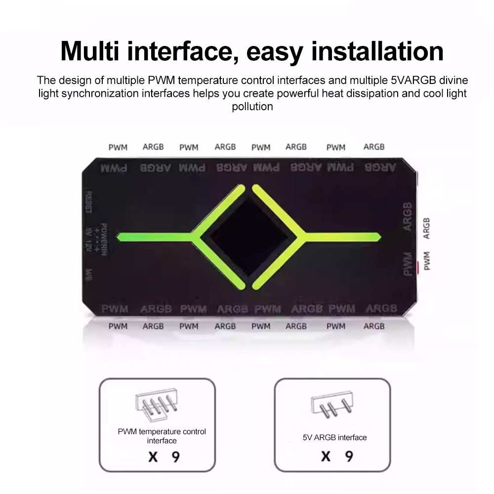 Magnetic Suction Hub Fan Ports For Computer PC Case Cooling Fan Hub 4