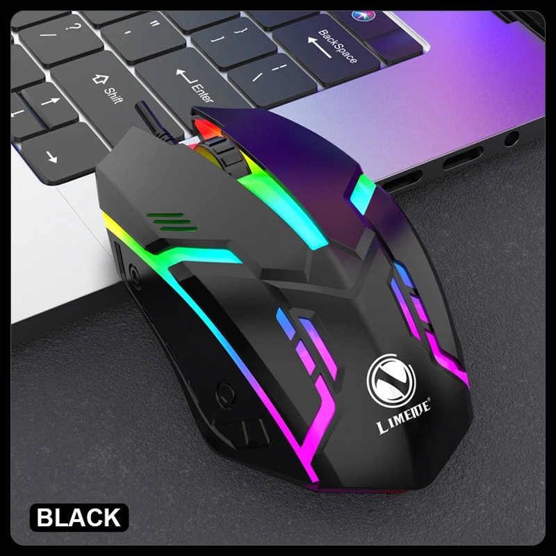 USB Wired Luminous Backlit Mouse For Office Gaming Laptop Desktop Mute Design 6