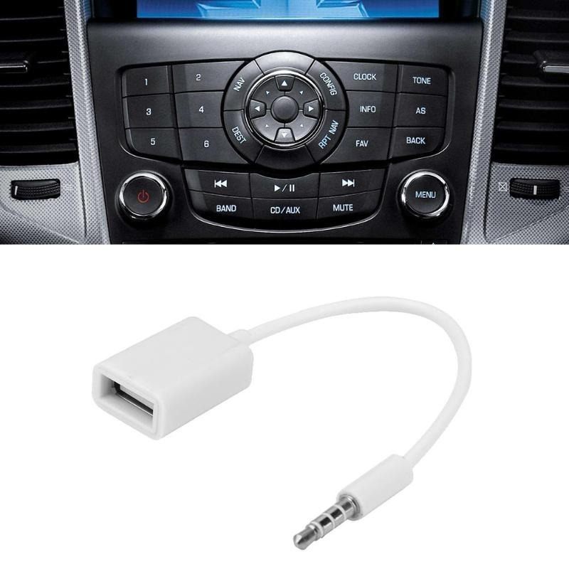 Car Audio AUX Jack to USB Adapter, Type A Female OTG Converter Cable for Auto Accessories