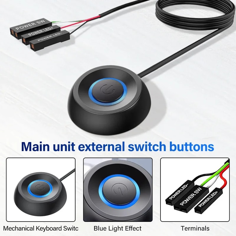 External Start Power OnOff Button Extension Cable For PC Motherboard Ideal For Home Office Setup 3