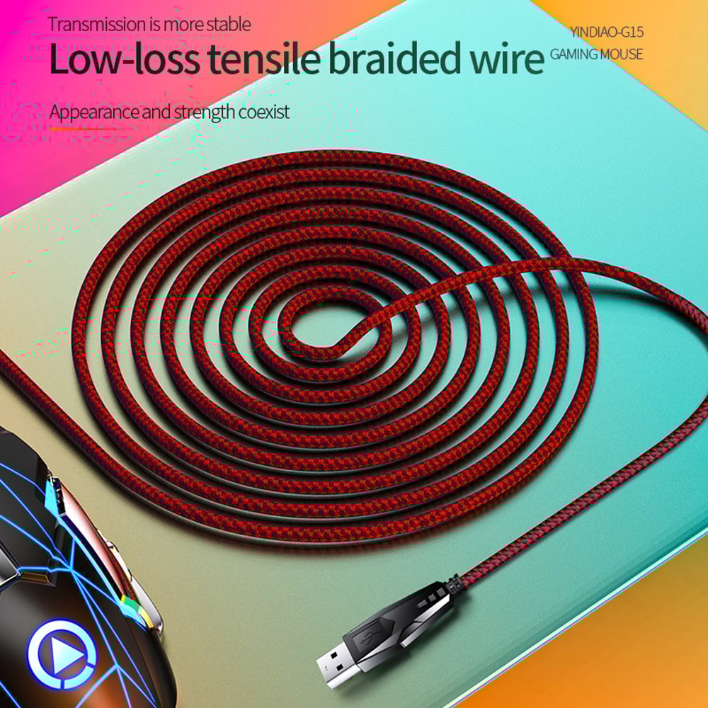 Mute Wired Gaming Mouse With Breathing Light For Desktop And Laptop 3