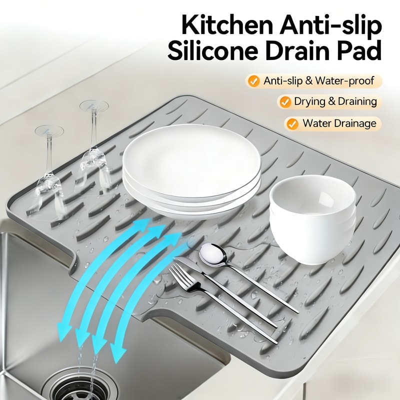 Heat-Resistant Kitchen, Built-in Drainage Design, Easy to Clean & Suitable for Countertops