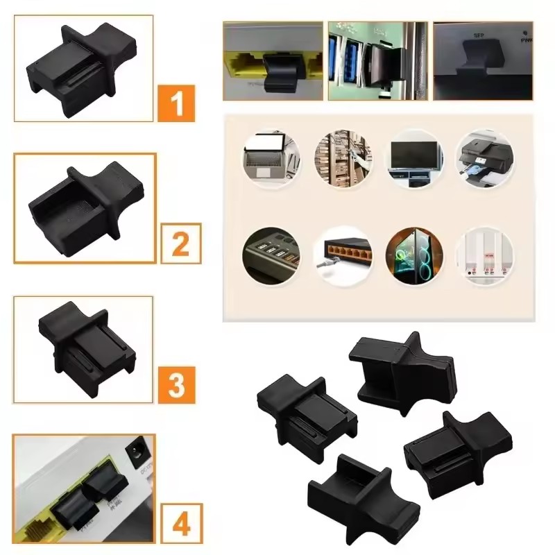Ethernet LAN Port Protectors Silicone Dustplugs For Router Hub And Computer Ports 2