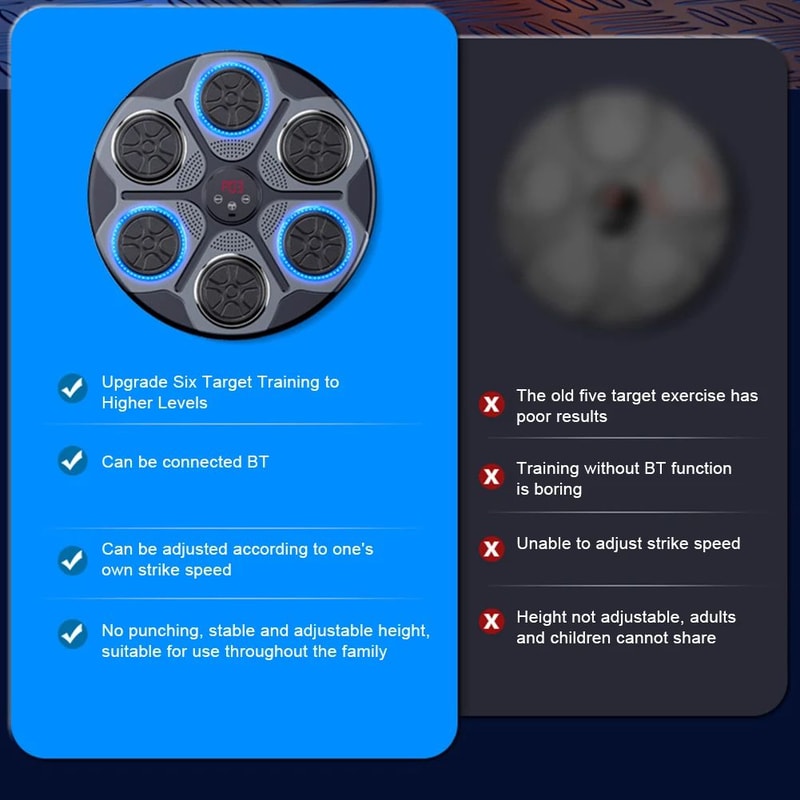 Bluetooth boxing trainer with RGB lights for home fitness