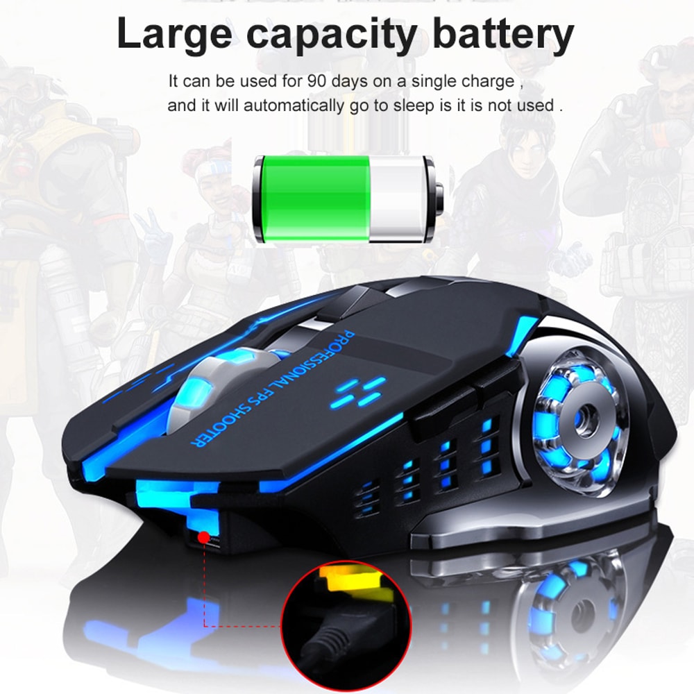 Bluetooth Mouse USB, Mechanical Backlight, Silent Wireless Gaming Mouse For PC Gamer Computer