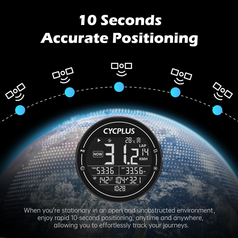 Wireless ANT Bluetooth GPS Bicycle Accessories, Waterproof Speedometer Bike Cyclocomputer