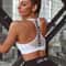 Yoga Bra Cup Fitness Letters Running Sports Bra Gym Fitness Crop Top Women Push Up Bralette 2
