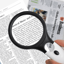 handheld 45x magnifying glass with led light for reading & jewelry inspection