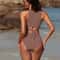 Two Piece Swimsuit, High Waisted Bikini Set, Scoop Neck Tank Cutout Midkini