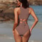 Two Piece Swimsuit, High Waisted Bikini Set, Scoop Neck Tank Cutout Midkini