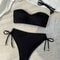 Fashion Bikini Set, Solid Color with Side Tie and Metal Accessorie
