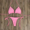 Women's Swimsuit Color Bikini Set Two-piece Triangle Thong Swimwear for Beach