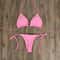 Women's Swimsuit Color Bikini Set Two-piece Triangle Thong Swimwear for Beach