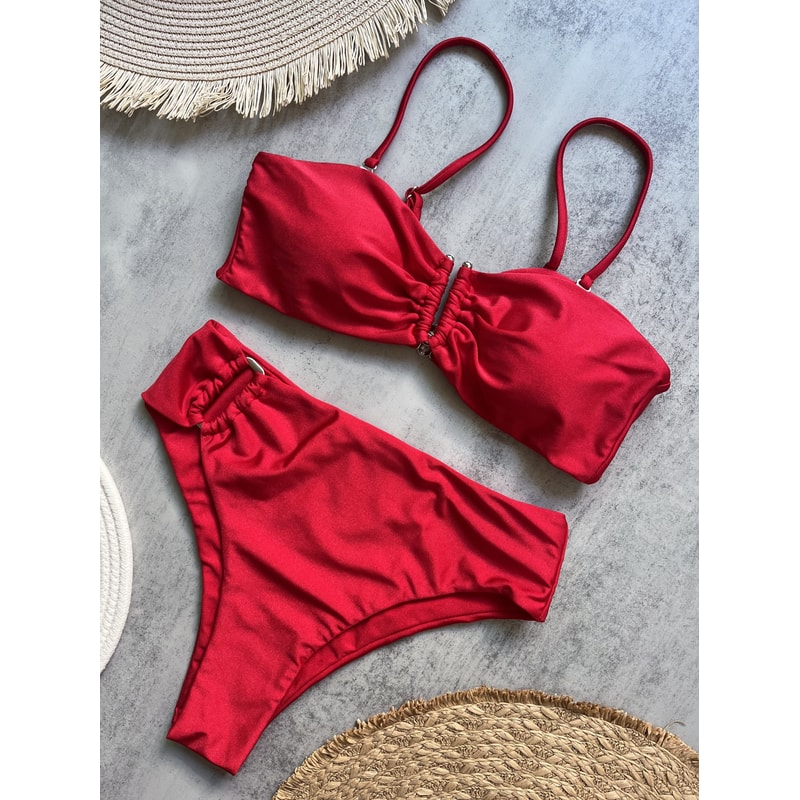 Brazilian Bikini Set Female Swimwear Solid Thong Swim Suits Beachwear For Women 6