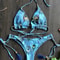 Brazilian Biquinis New Swimsuit Women Feather Print Bandage Swimwear
