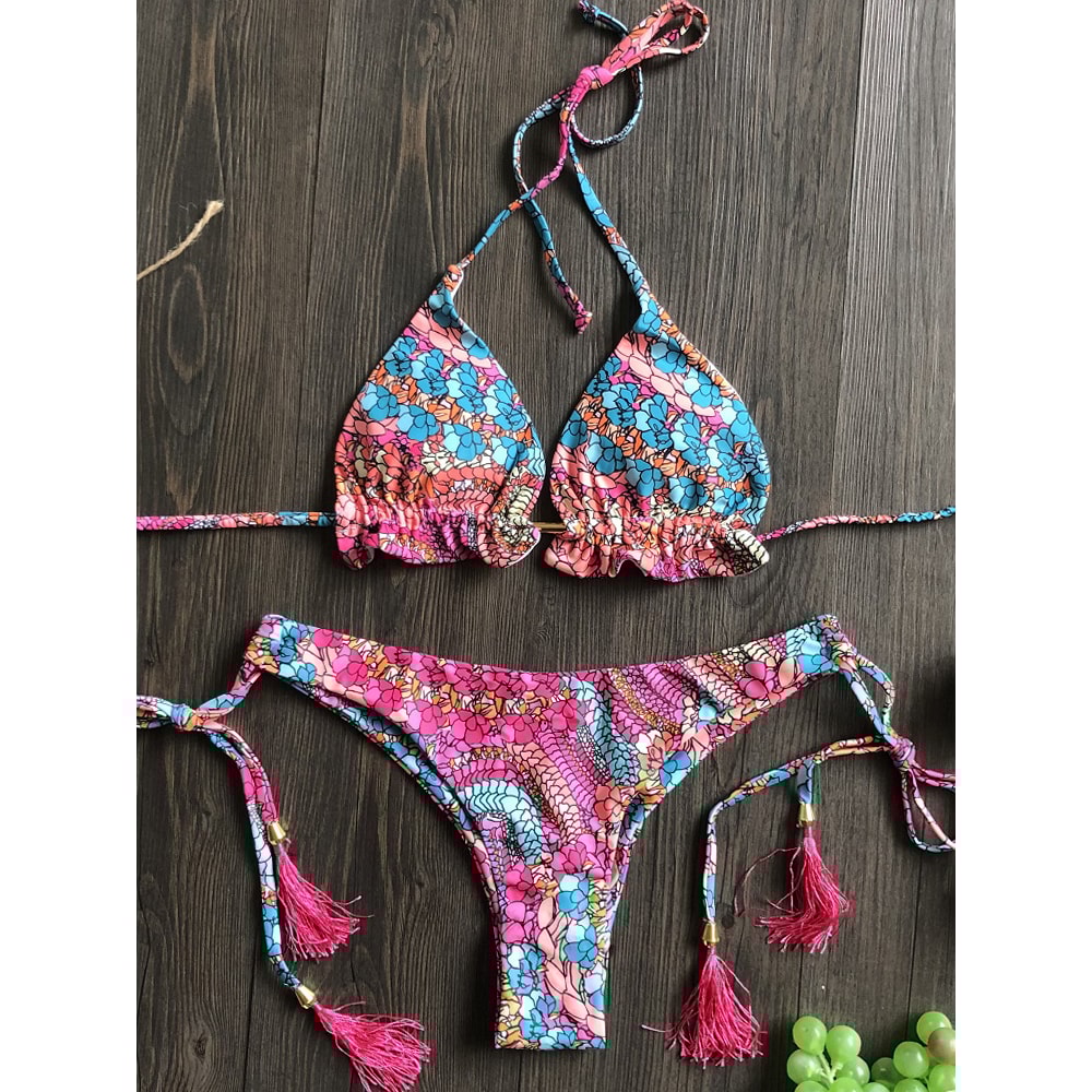 Push Up Swimsuit, Swimwear String Bikini Set for Women, Beach Bathing Suit