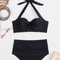 Women's Fashion Bikini Set with Hard Bag, Solid Color, Perfect for Vacation & Festival