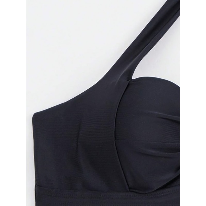 Women's Fashion Bikini Set with Hard Bag, Solid Color, Perfect for Vacation & Festival