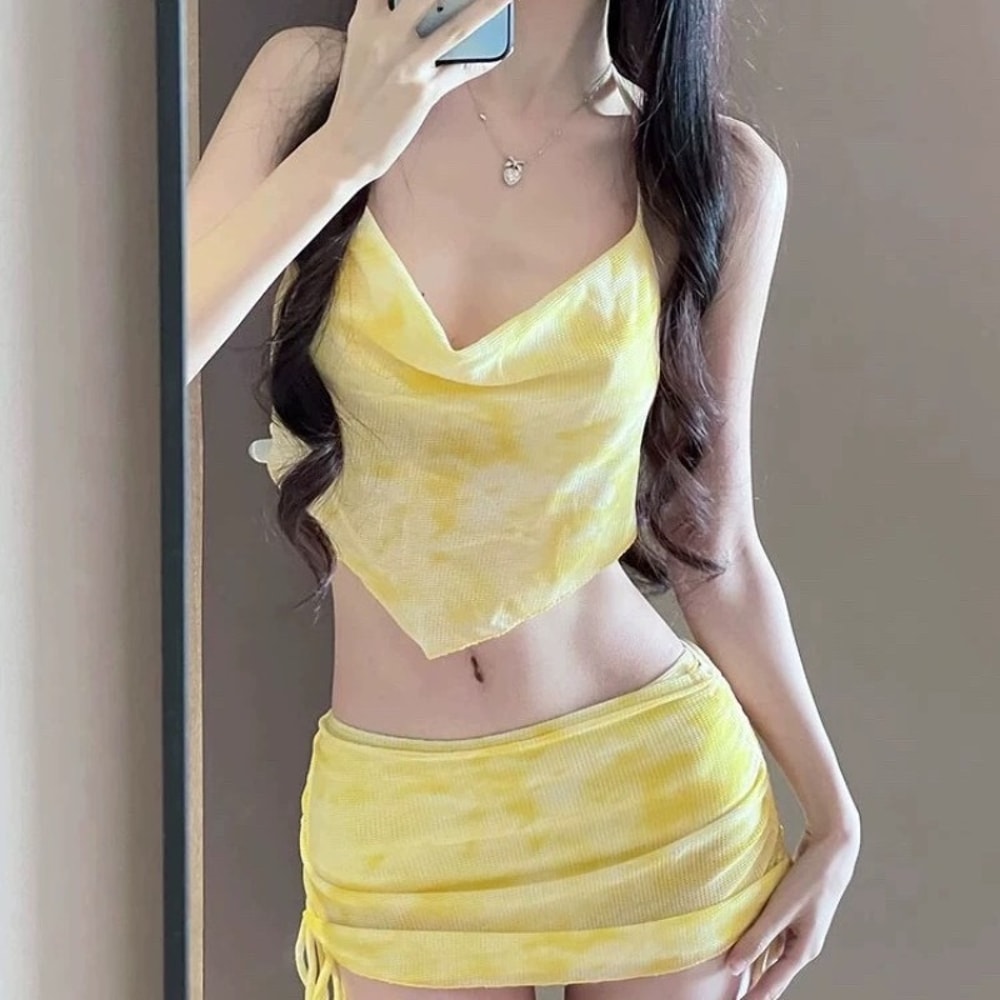 Spring Swimsuit Cover Up Swimwear Set Slimming Wrap Skirt Beach Resort for Vacation Thermal Spa