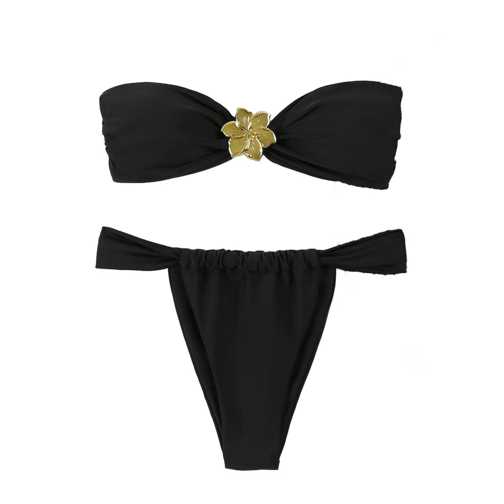 Brazilian Thong Swimwear For Women Bandeau PushUp Bikini Set 8