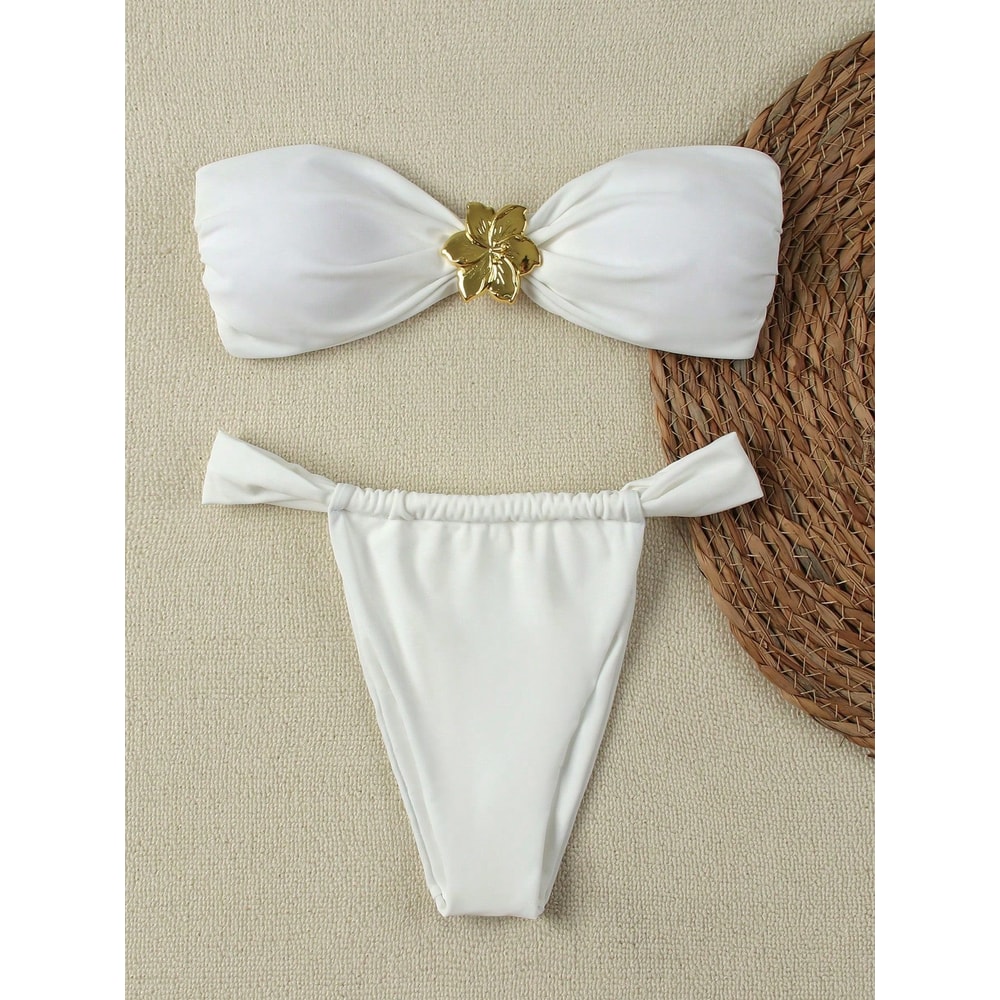 Brazilian Thong Swimwear For Women Bandeau PushUp Bikini Set 10