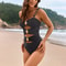 Slimming Bathing Suit Buckle Color Block Stitching Push Up Women Bikini Set Beach Wear 2