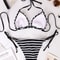 Female Beachwear Summer Bikini Swimsuit, Black And White Striped Beach Set