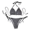 Female Beachwear Summer Bikini Swimsuit, Black And White Striped Beach Set