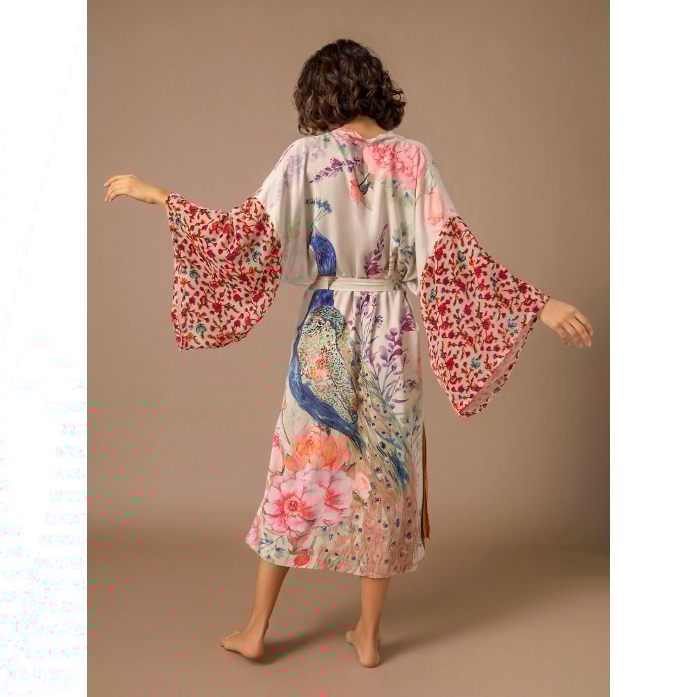 Self Belted Wrap Dresses, Printed Swimsuit Cover Up for Beachwear, Seaside Bathing Suits