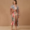 Self Belted Wrap Dresses, Printed Swimsuit Cover Up for Beachwear, Seaside Bathing Suits