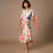 Self Belted Wrap Dresses, Printed Swimsuit Cover Up for Beachwear, Seaside Bathing Suits