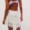 Flowy Swimwear Skirt, Ruffle Low Waist, Layered Pleated Style