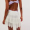 Flowy Swimwear Skirt, Ruffle Low Waist, Layered Pleated Style