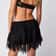 Flowy Swimwear Skirt, Ruffle Low Waist, Layered Pleated Style