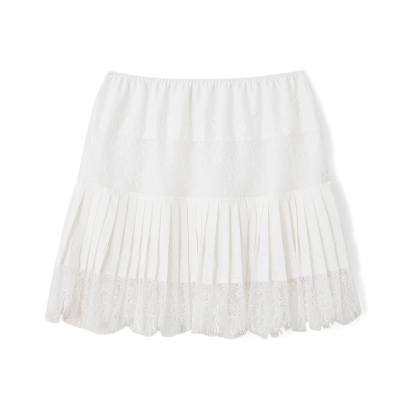 Flowy Swimwear Skirt, Ruffle Low Waist, Layered Pleated Style