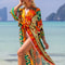 Luxury Beach Outings Belted Swimwear Cape Sea Boho Coverup Long 0