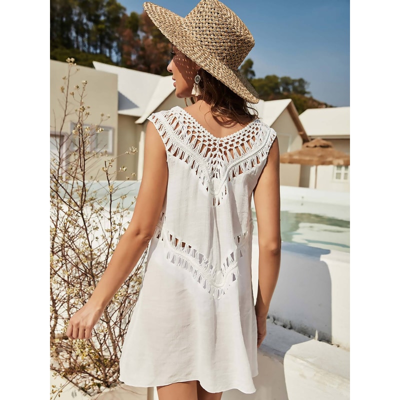Summer Cpae Outfits Cover-ups, Knitted Sarong Bath Exits, Saida Praia Wrap