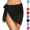 Beach Bikini Wrap Sheer Short Short Solid Sarong Swimsuit Coverups Chiffon Skirt Scarf Swimwear 2