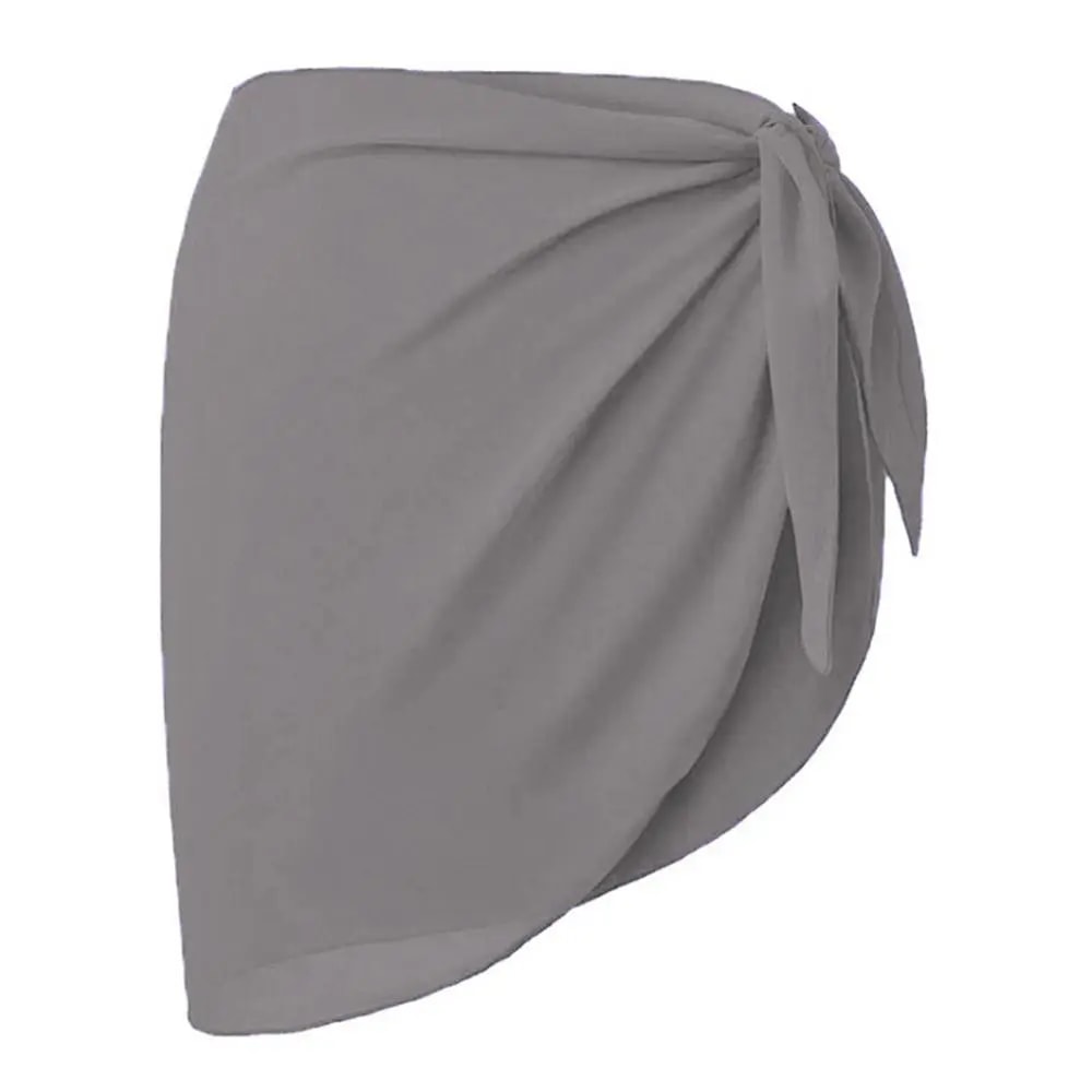Beach Bikini Wrap Sheer Short Short Solid Sarong Swimsuit Coverups Chiffon Skirt Scarf Swimwear 9