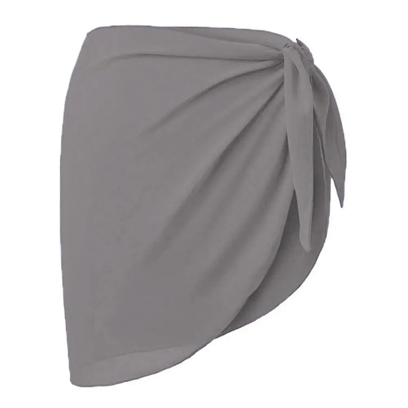 Beach Bikini Wrap Sheer Short Short Solid Sarong Swimsuit Coverups Chiffon Skirt Scarf Swimwear 9